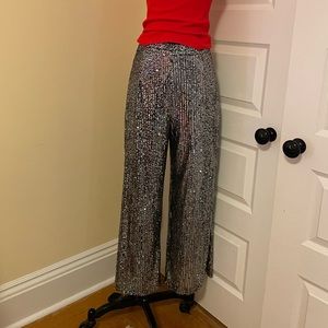 Sequin wide leg pants